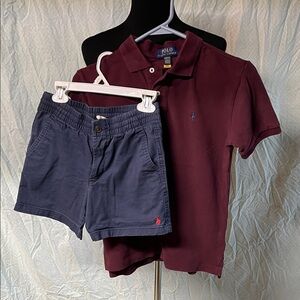 Polo by Ralph Lauren Kids Matching Set - Burgundy and Navy